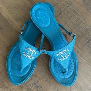 Chanel Blue Sandals Size 40/9.5